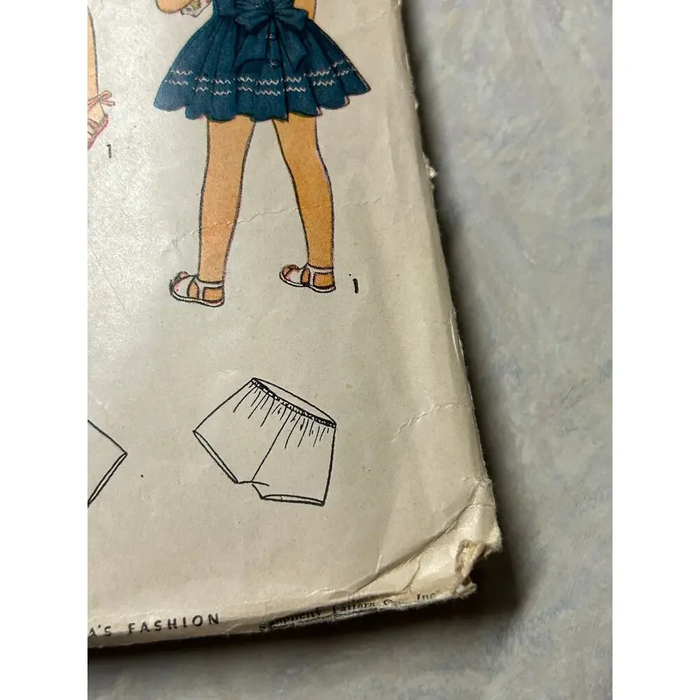 Vintage‎ 1940's Simplicity Pattern #4318 Girls Pinafore Skirts Size 6